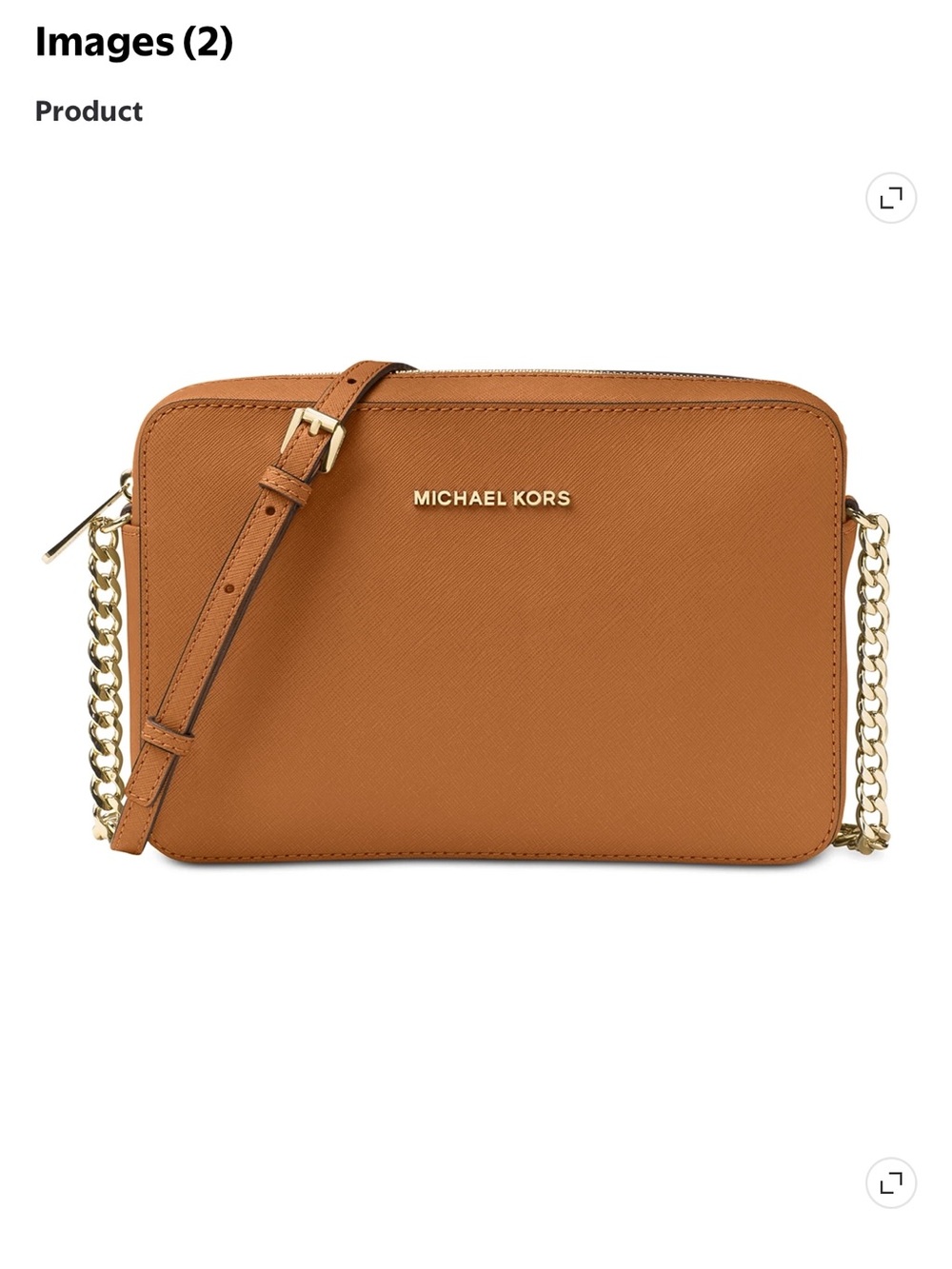 Michael Kors Tan Saffiano Leather Crossbody with Gold Hardware